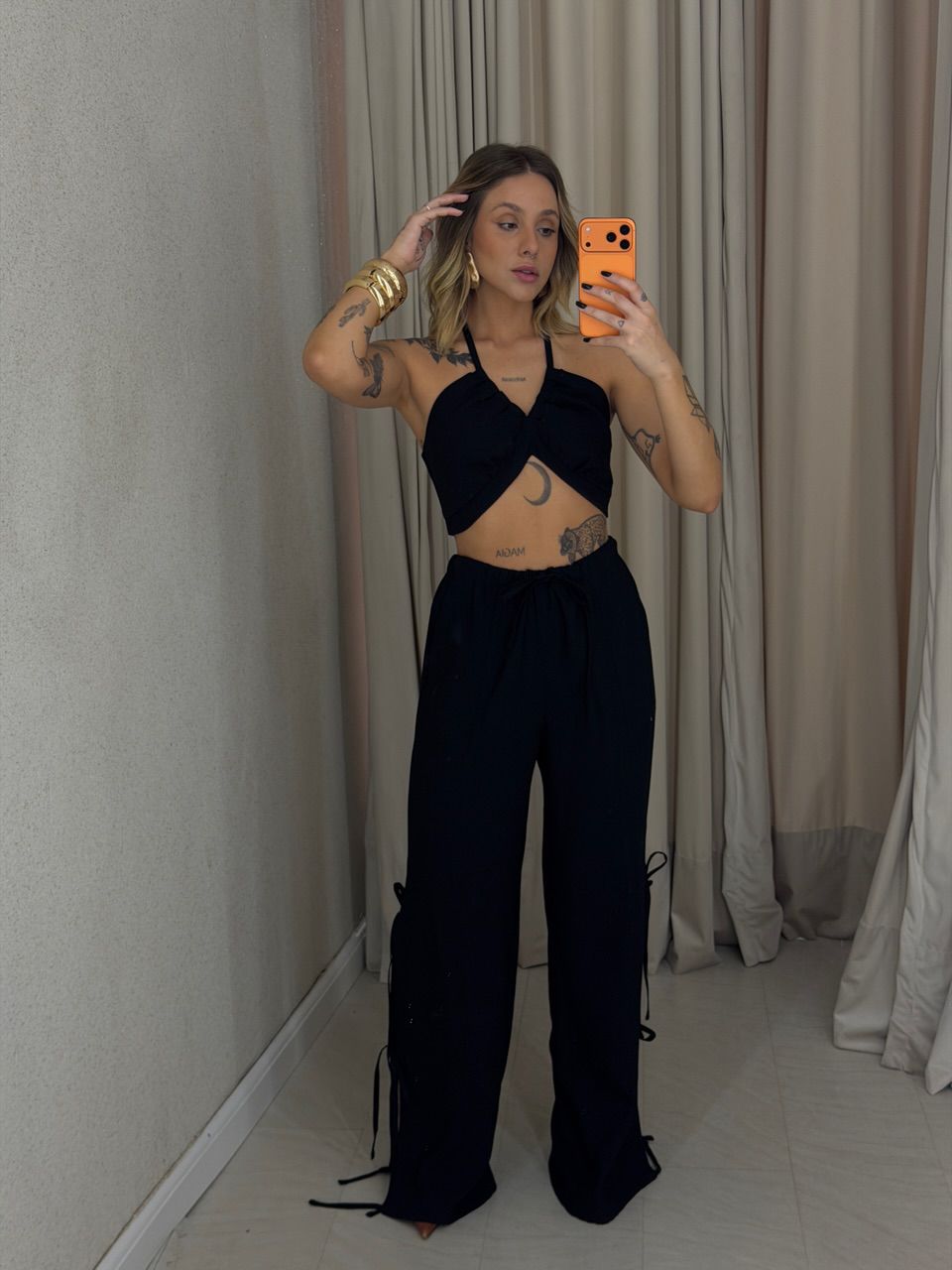 CONJUNTO SABRINA CROPPED PRETO