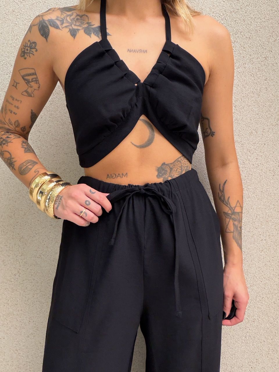 CONJUNTO SABRINA CROPPED PRETO