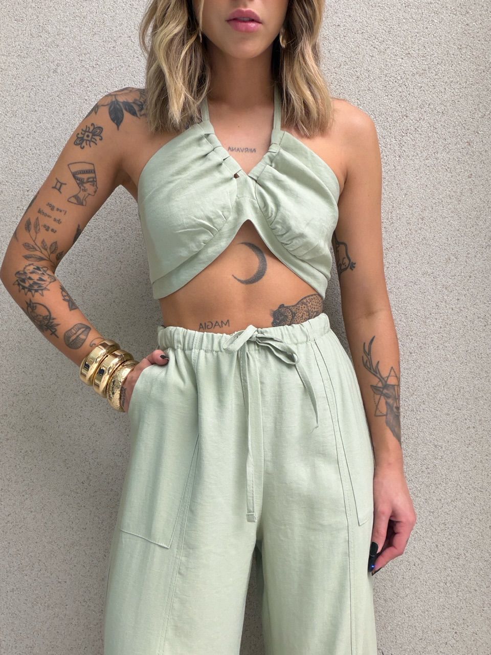CONJUNTO SABRINA CROPPED VERDE