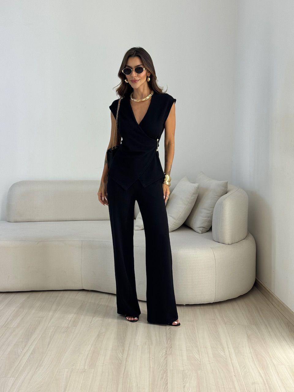 CONJUNTO SUZANA METAL PRETO - 0074710032 - CAROLLA FERRARO