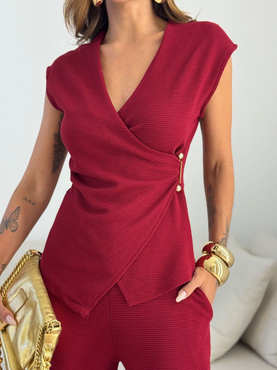 CONJUNTO SUZANA METAL VINHO