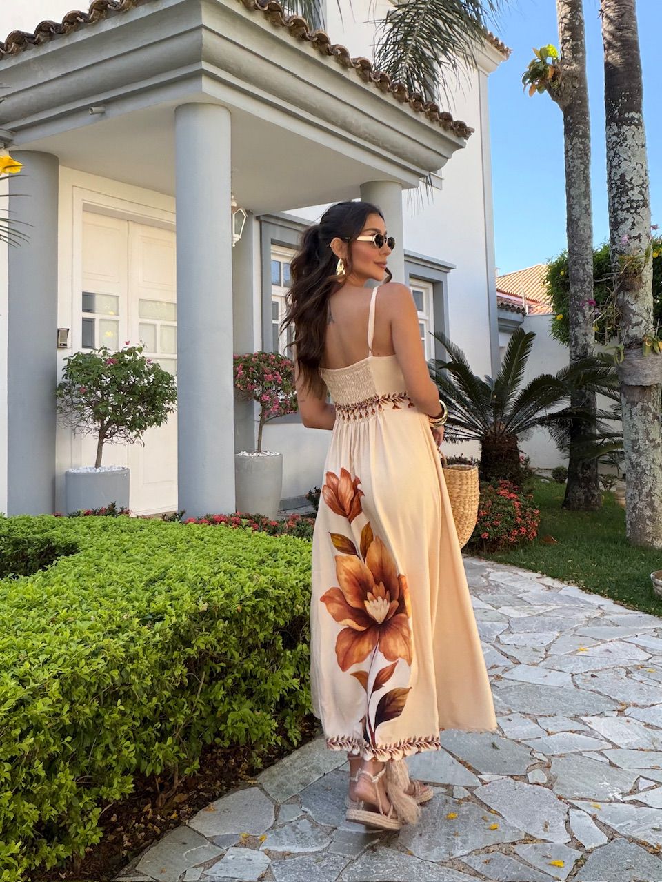 VESTIDO MATILDA ALCINHA ESTAMPADO AREIA
