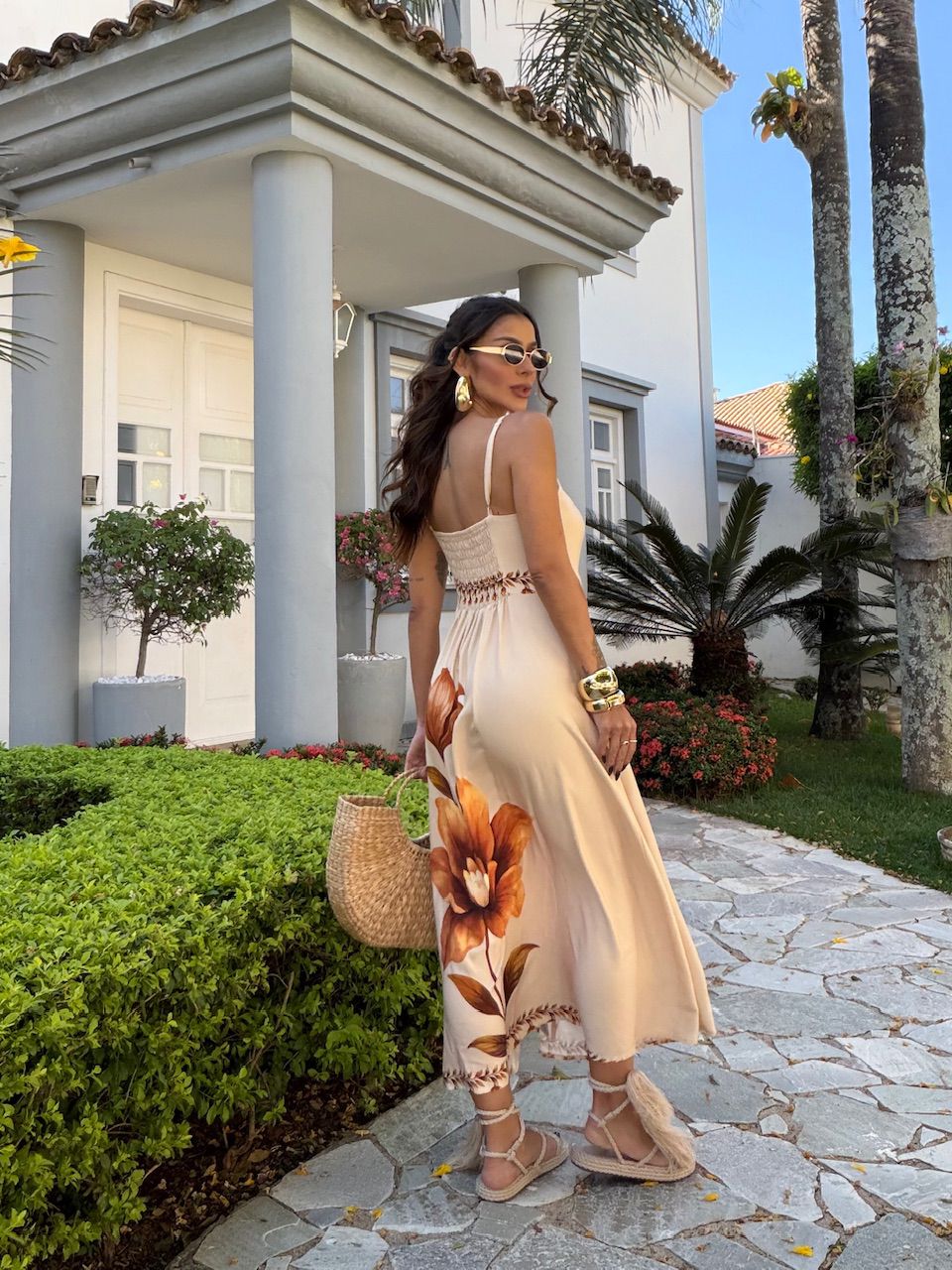 VESTIDO MATILDA ALCINHA ESTAMPADO AREIA