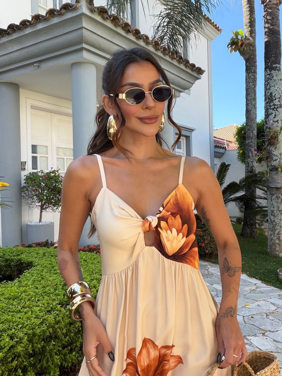 VESTIDO MATILDA ALCINHA ESTAMPADO AREIA
