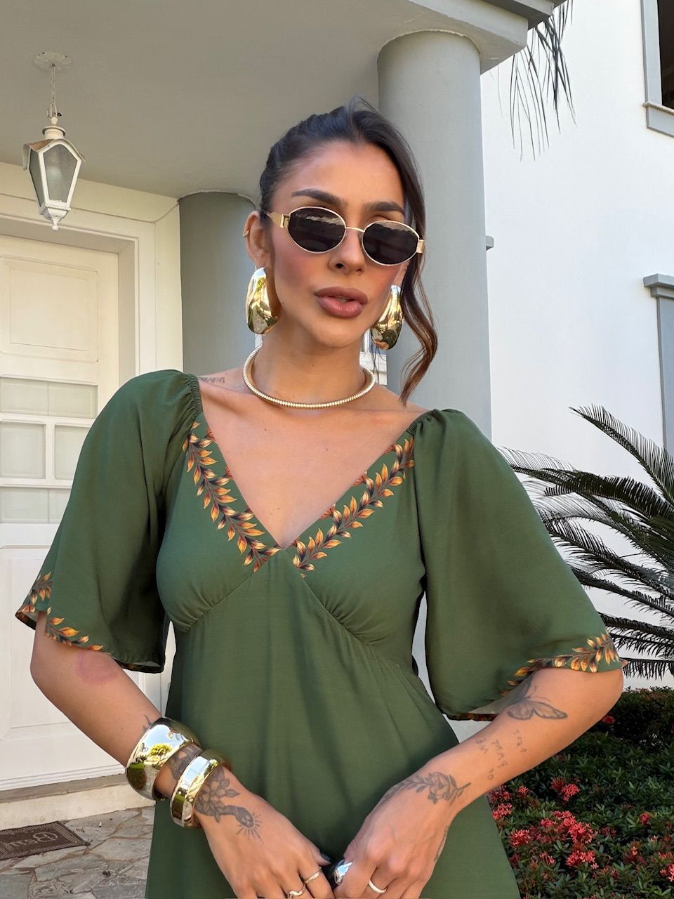 VESTIDO AUGUSTA ESTAMPADO VERDE