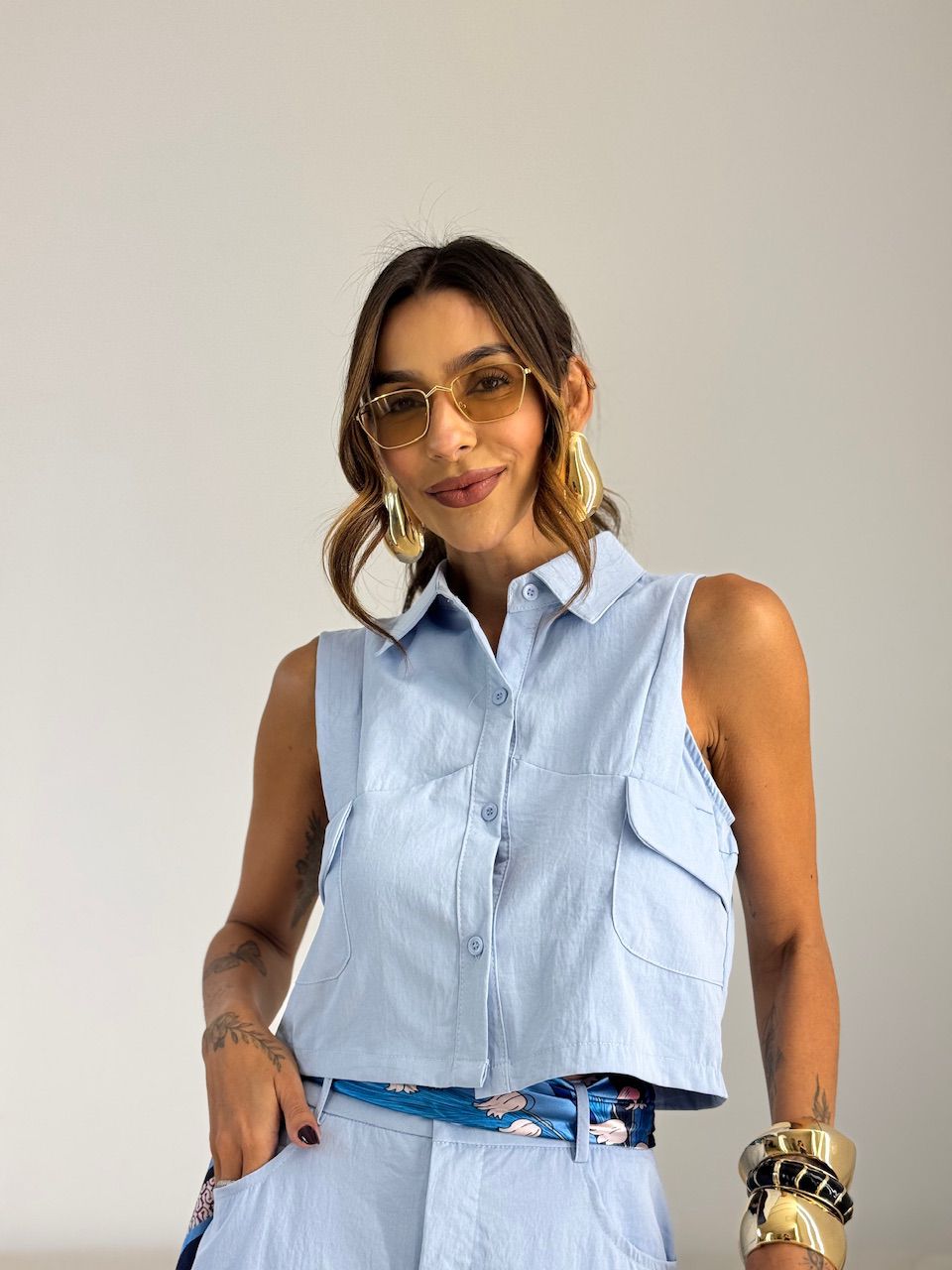 CONJUNTO FABIANA SAIA LONGA AZUL