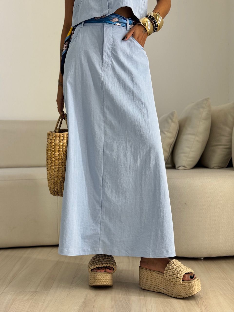 CONJUNTO FABIANA SAIA LONGA AZUL