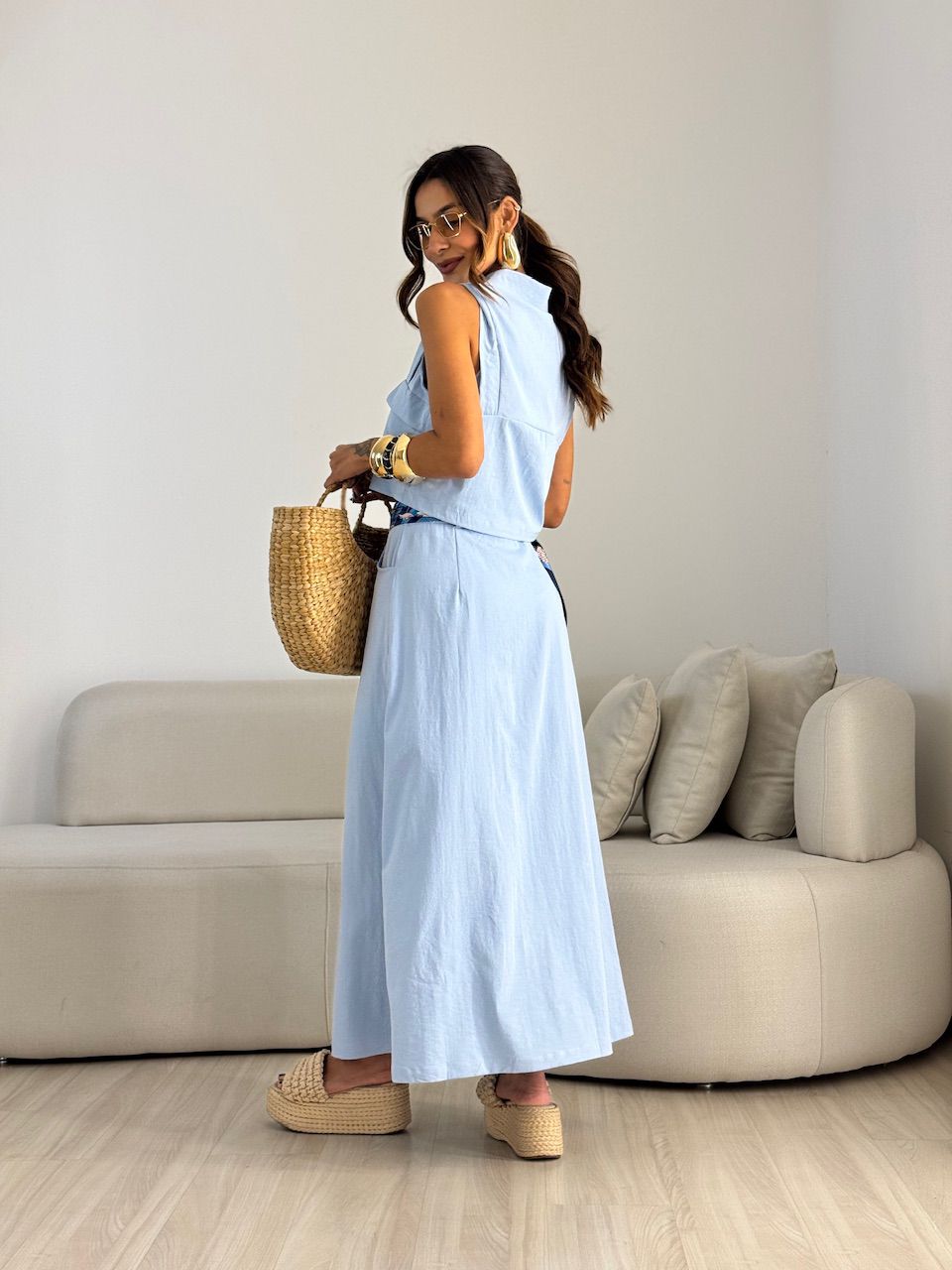 CONJUNTO FABIANA SAIA LONGA AZUL