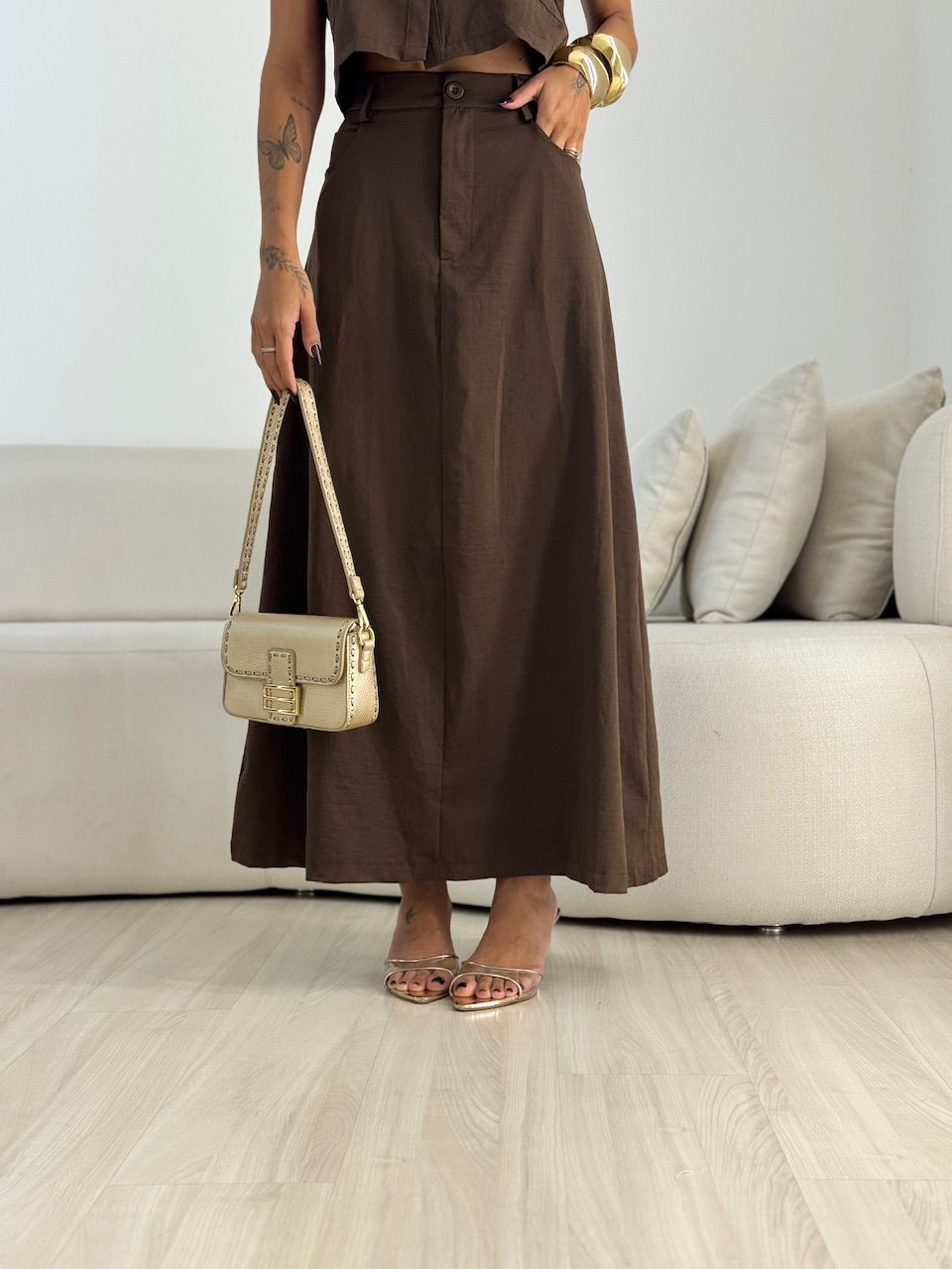 CONJUNTO FABIANA SAIA LONGA MARROM