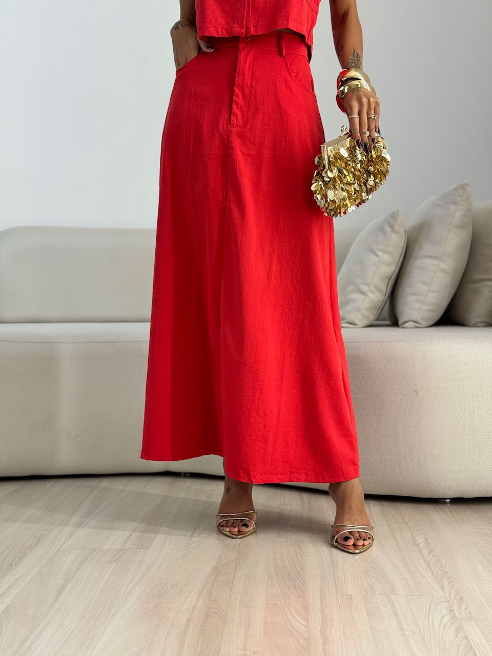 CONJUNTO FABIANA SAIA LONGA VERMELHO