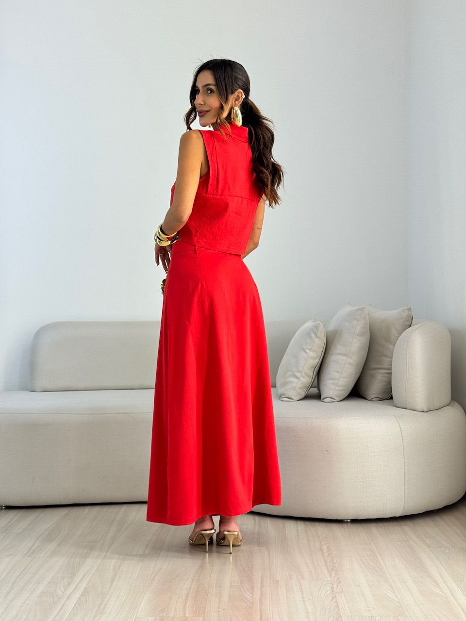 CONJUNTO FABIANA SAIA LONGA VERMELHO