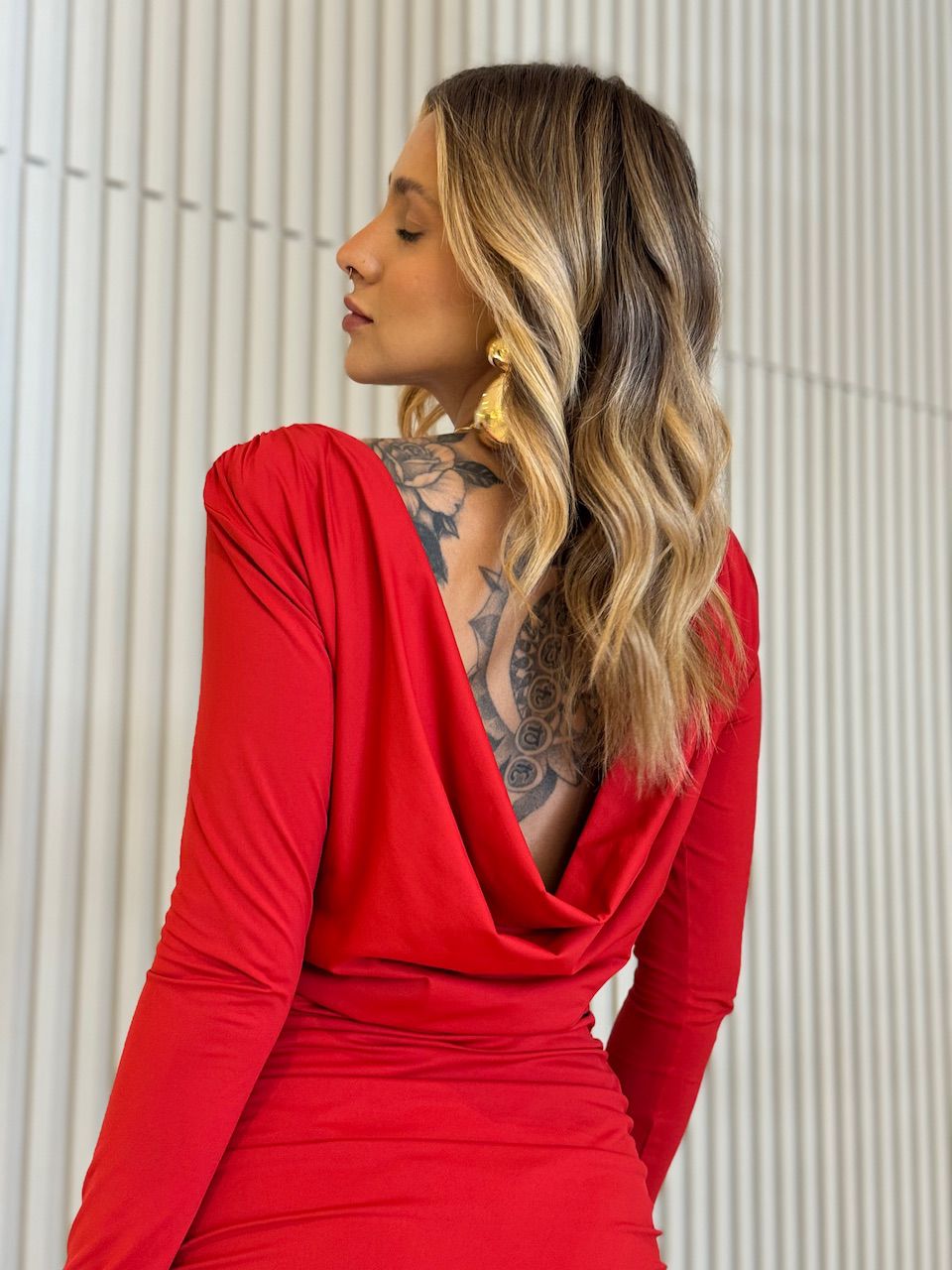 VESTIDO AURORA CF LONGO VERMELHO