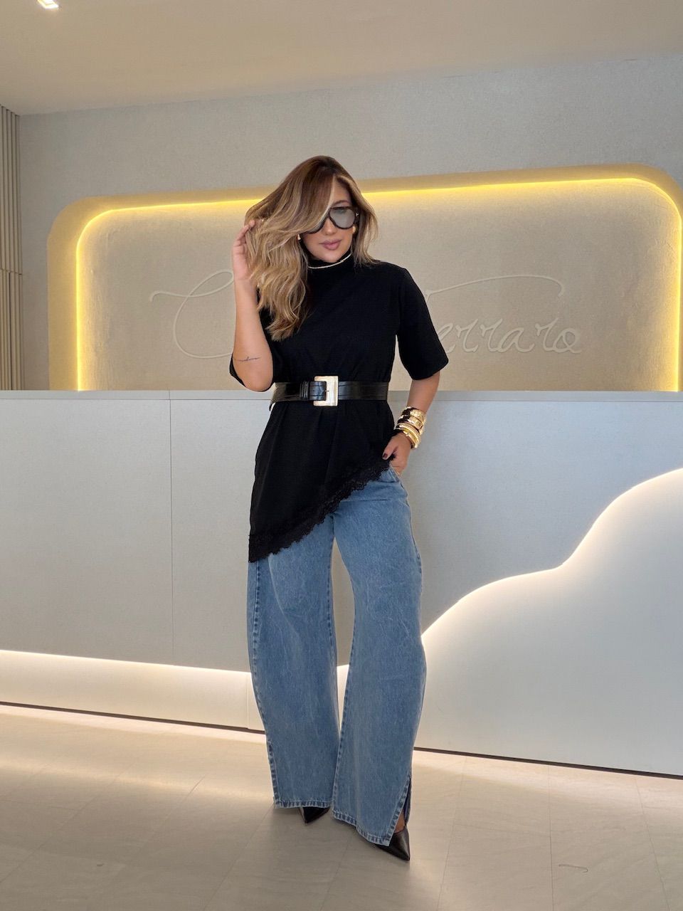 BLUSA MARIANA CF RENDA PRETA