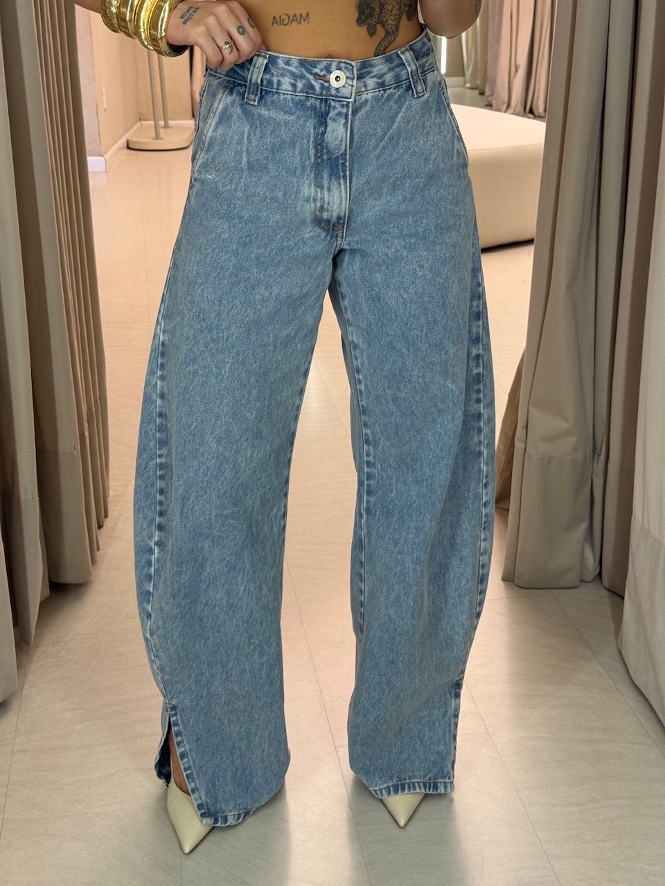 CALÇA MABEL WIDE JEANS - 0074830122 - CAROLLA FERRARO