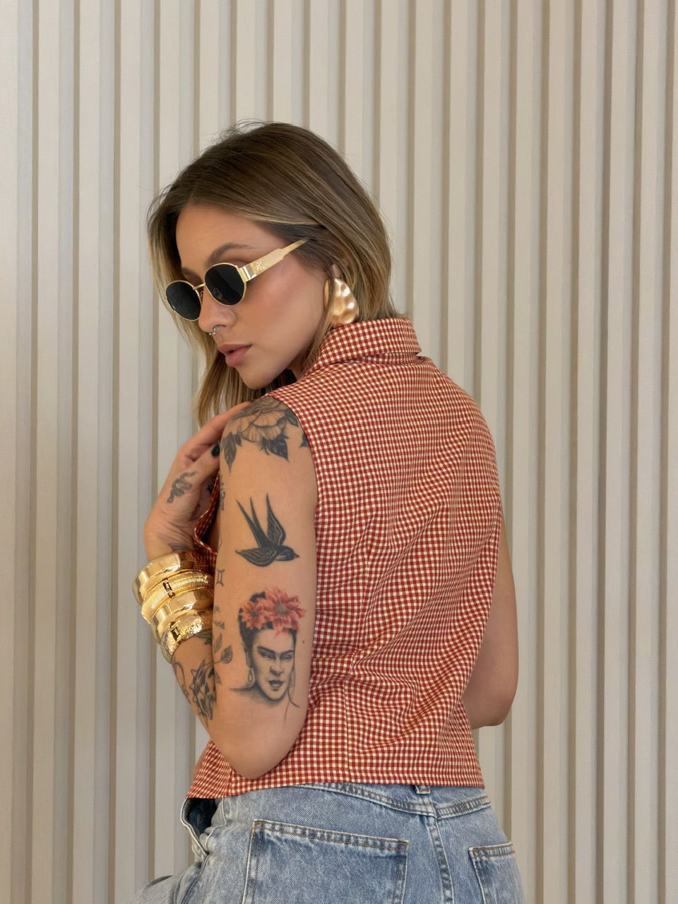 COLETE ANA MARIA XADREZ VERMELHO