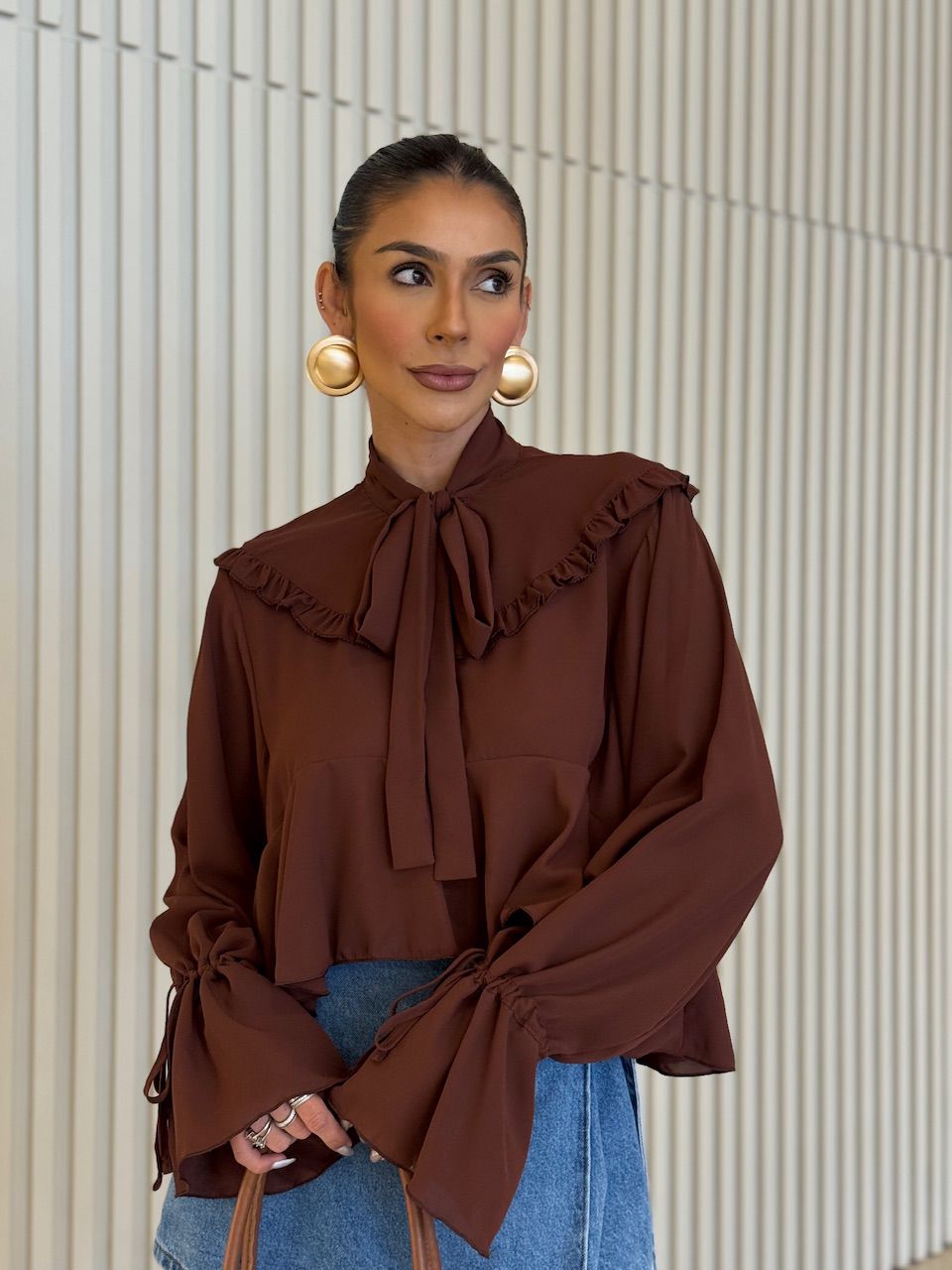 BATA CELINA AMARRAÇÃO MARROM