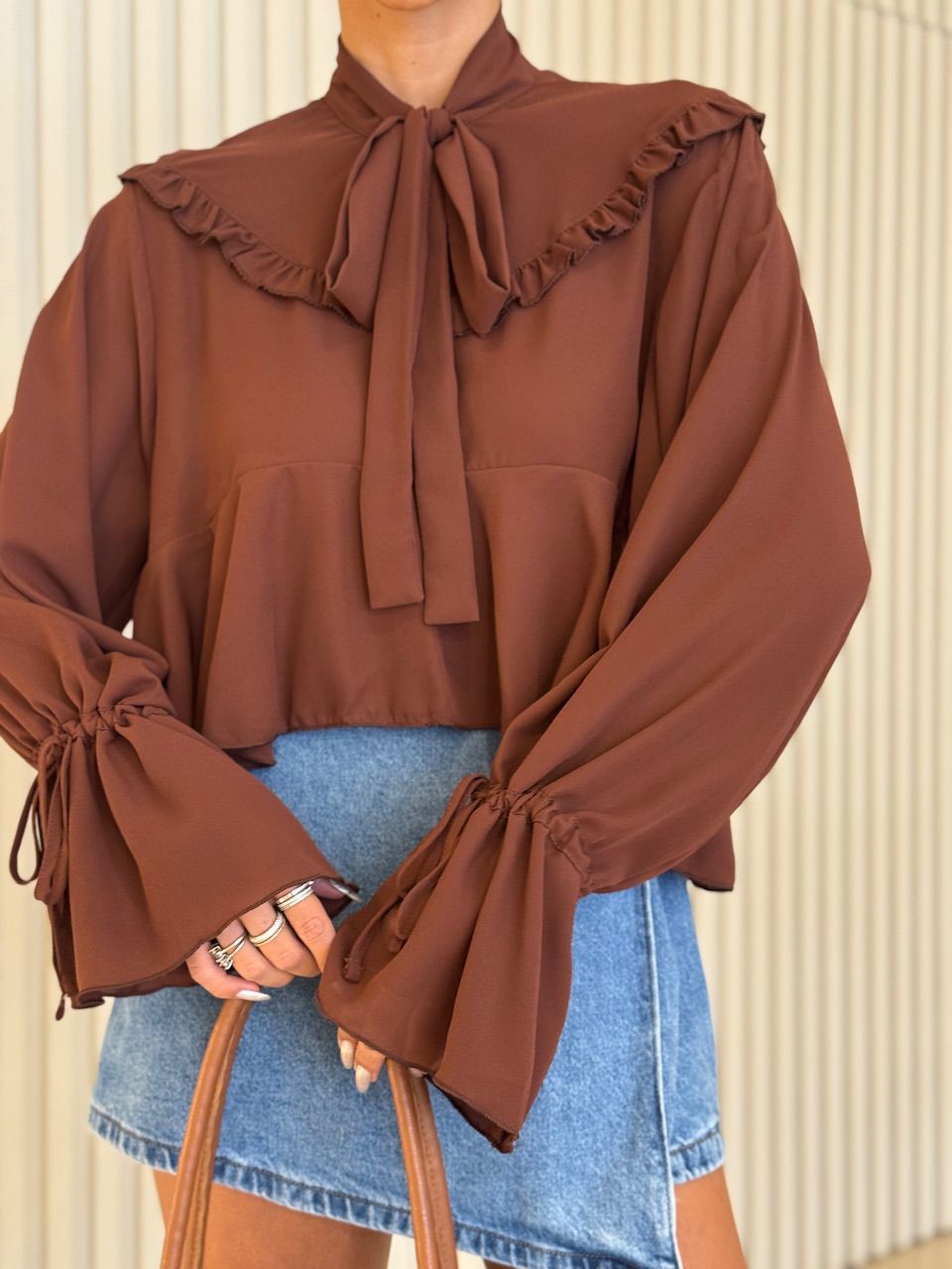 BATA CELINA AMARRAÇÃO MARROM