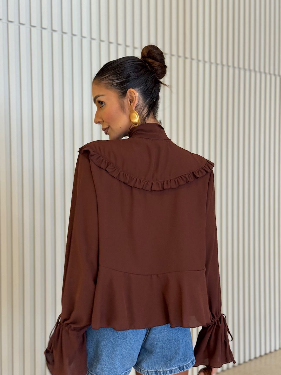 BATA CELINA AMARRAÇÃO MARROM