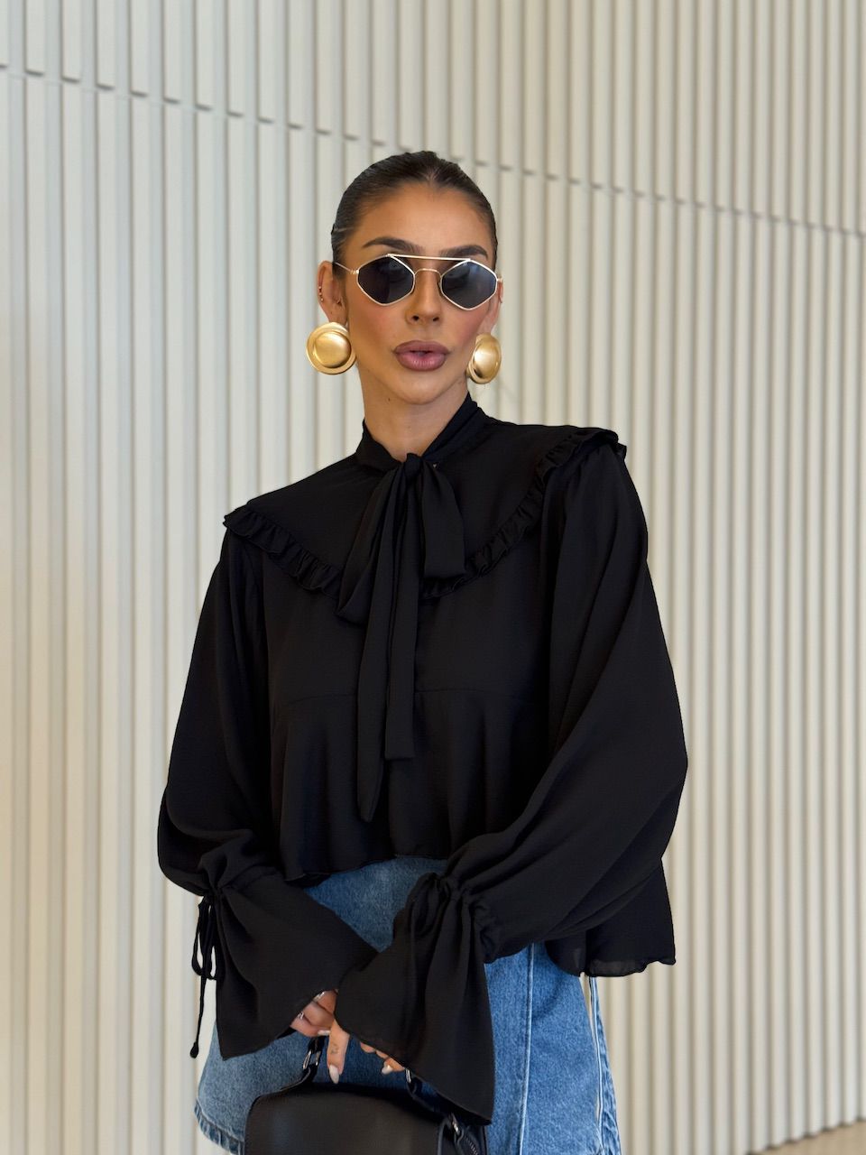 BATA CELINA AMARRAÇÃO PRETA