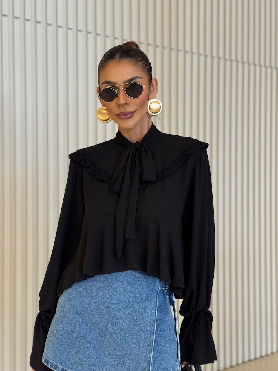 BATA CELINA AMARRAÇÃO PRETA