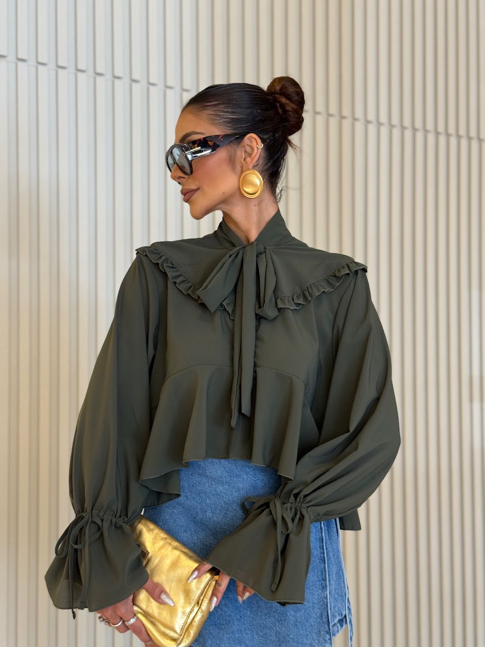 BATA CELINA AMARRAÇÃO VERDE - 0075950230 - CAROLLA FERRARO