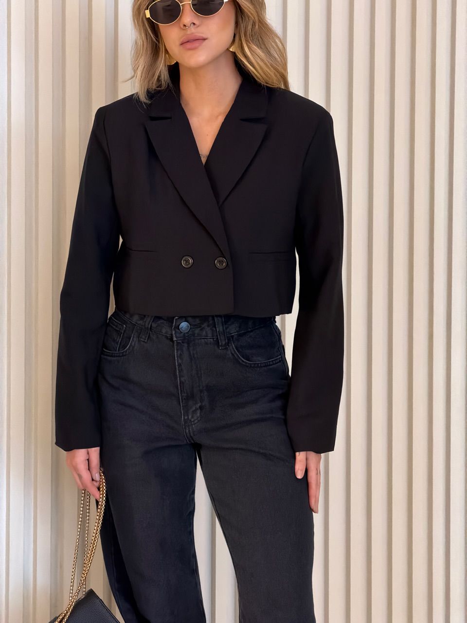 BLAZER ANGELINA CROPPED PRETA