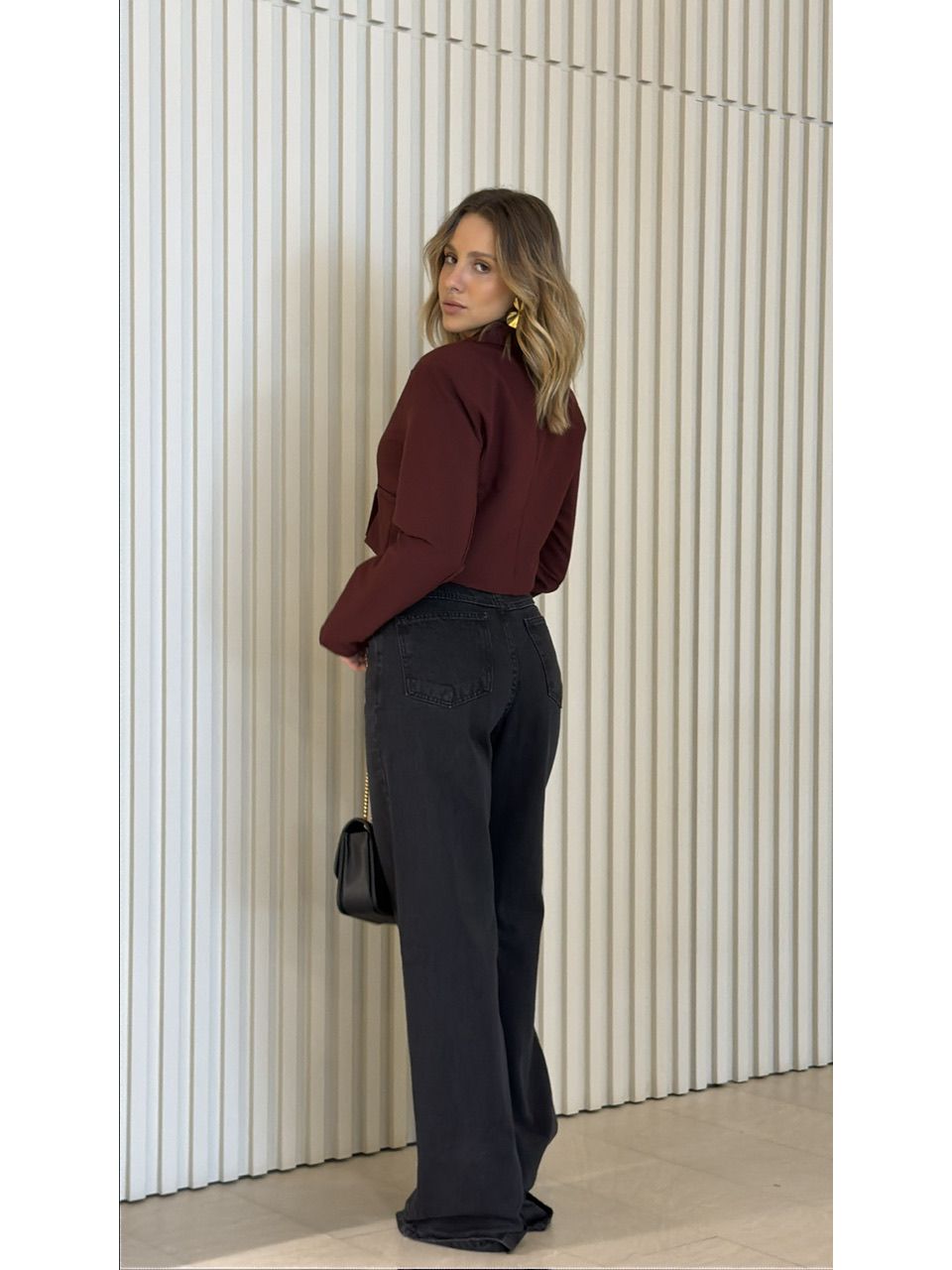BLAZER ANGELINA CROPPED VINHO