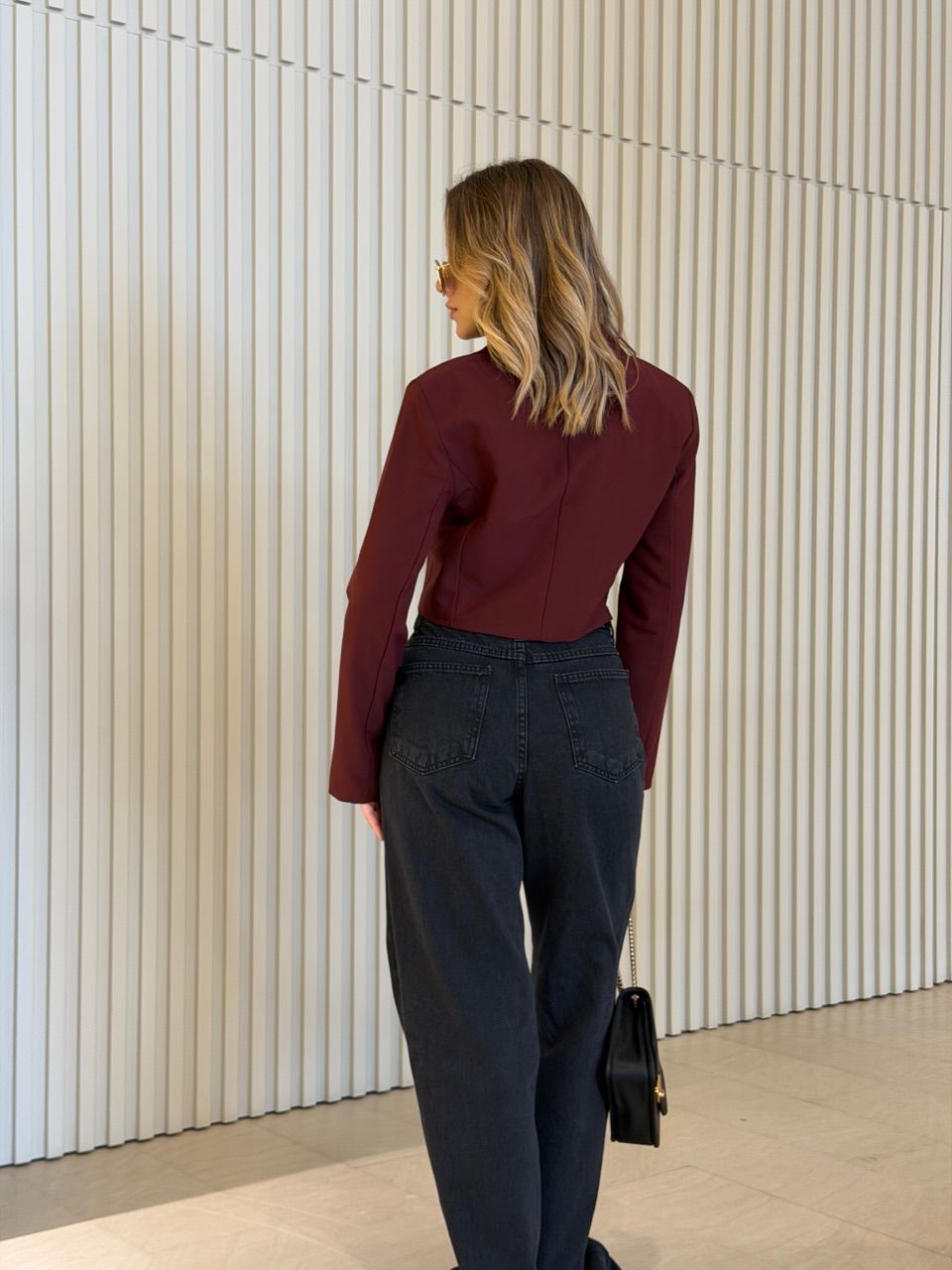 BLAZER ANGELINA CROPPED VINHO