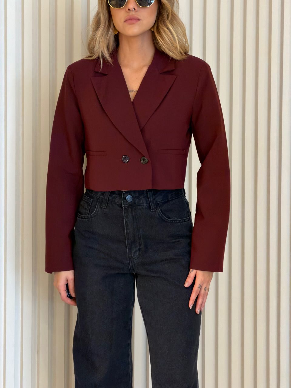 BLAZER ANGELINA CROPPED VINHO