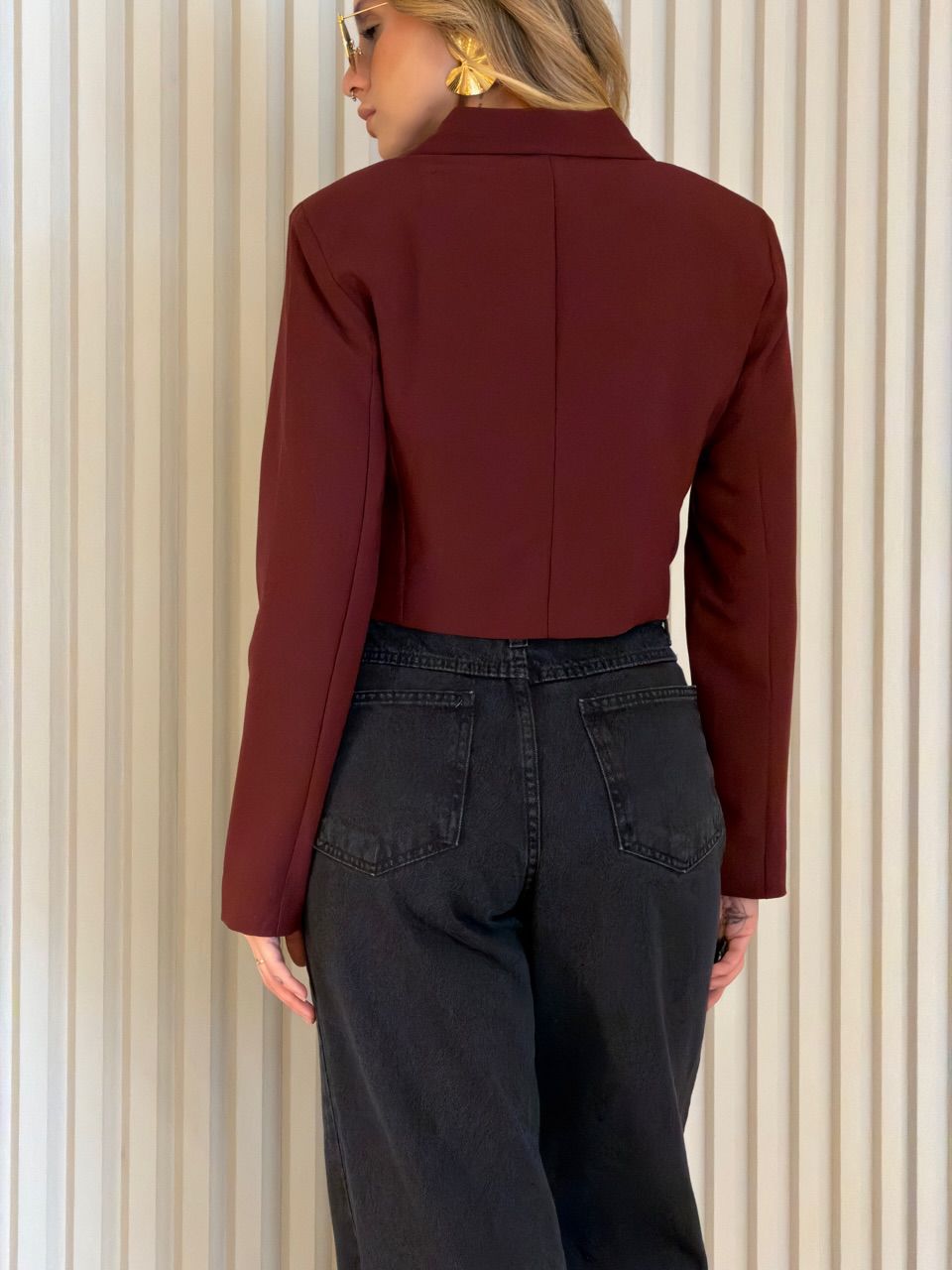 BLAZER ANGELINA CROPPED VINHO