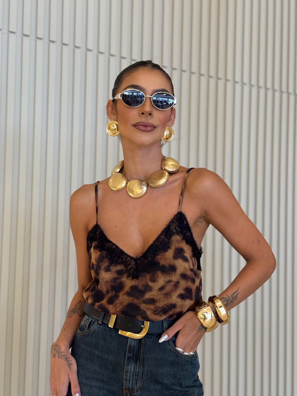 BLUSA LAVÍNIA TULE ANIMAL PRINT