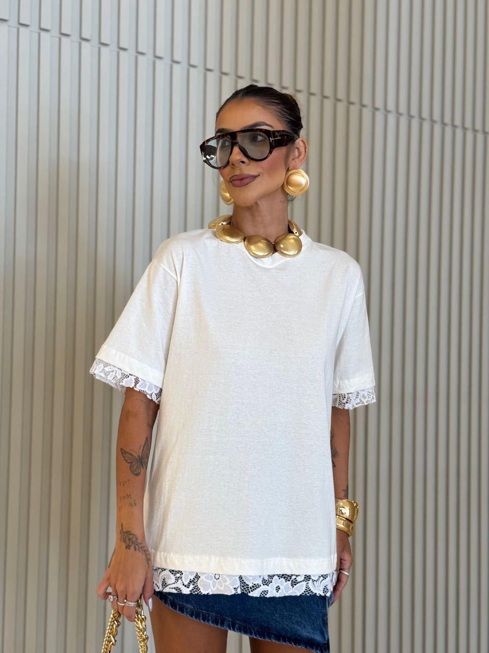 CAMISETA EDNA RENDA OFF - 0076050048 - CAROLLA FERRARO