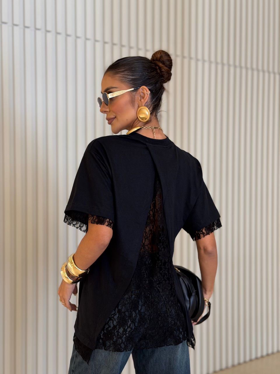 CAMISETA EDNA RENDA Preta