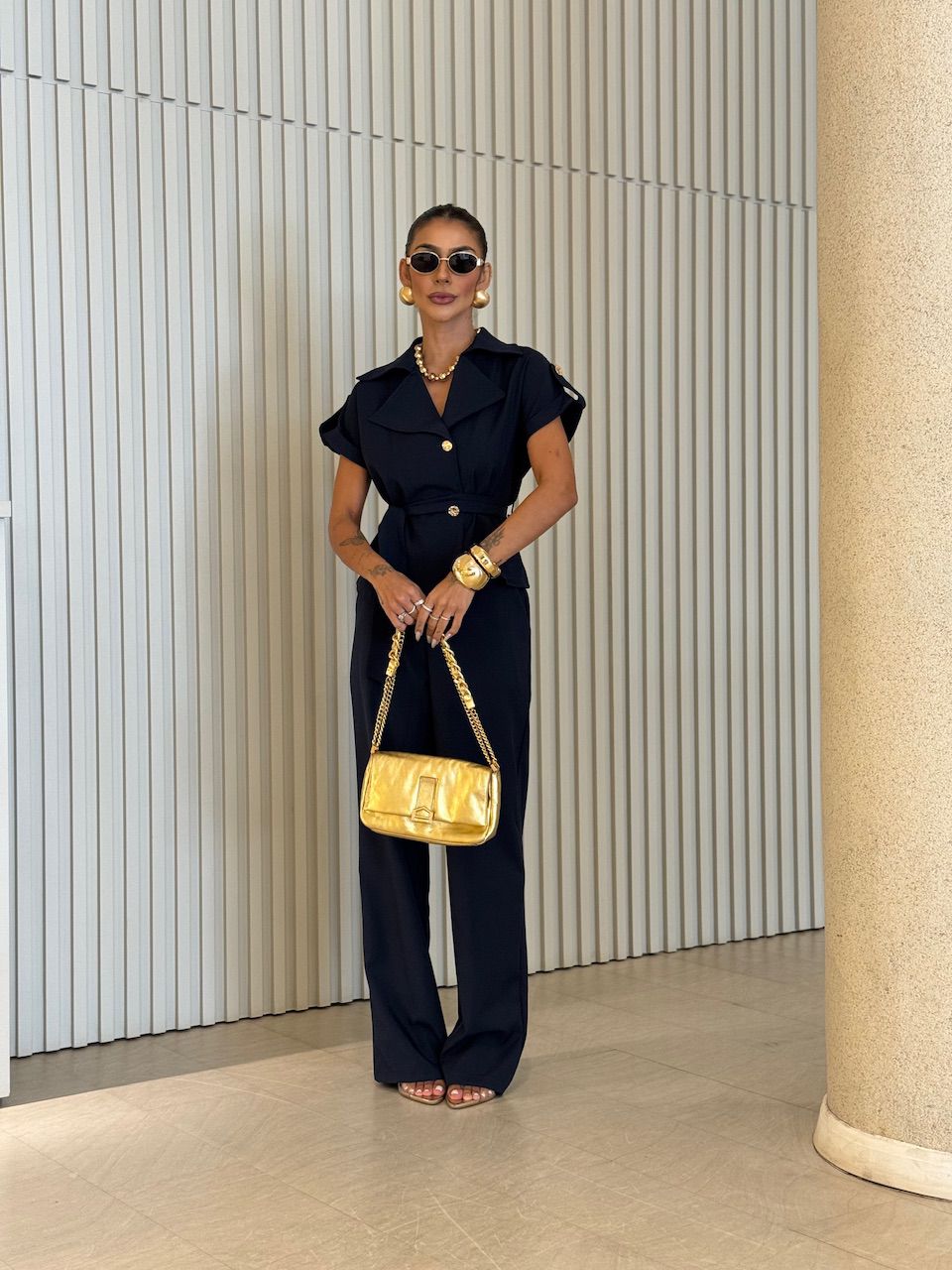 CONJUNTO DEISE BLUSA CALÇA MARINHO