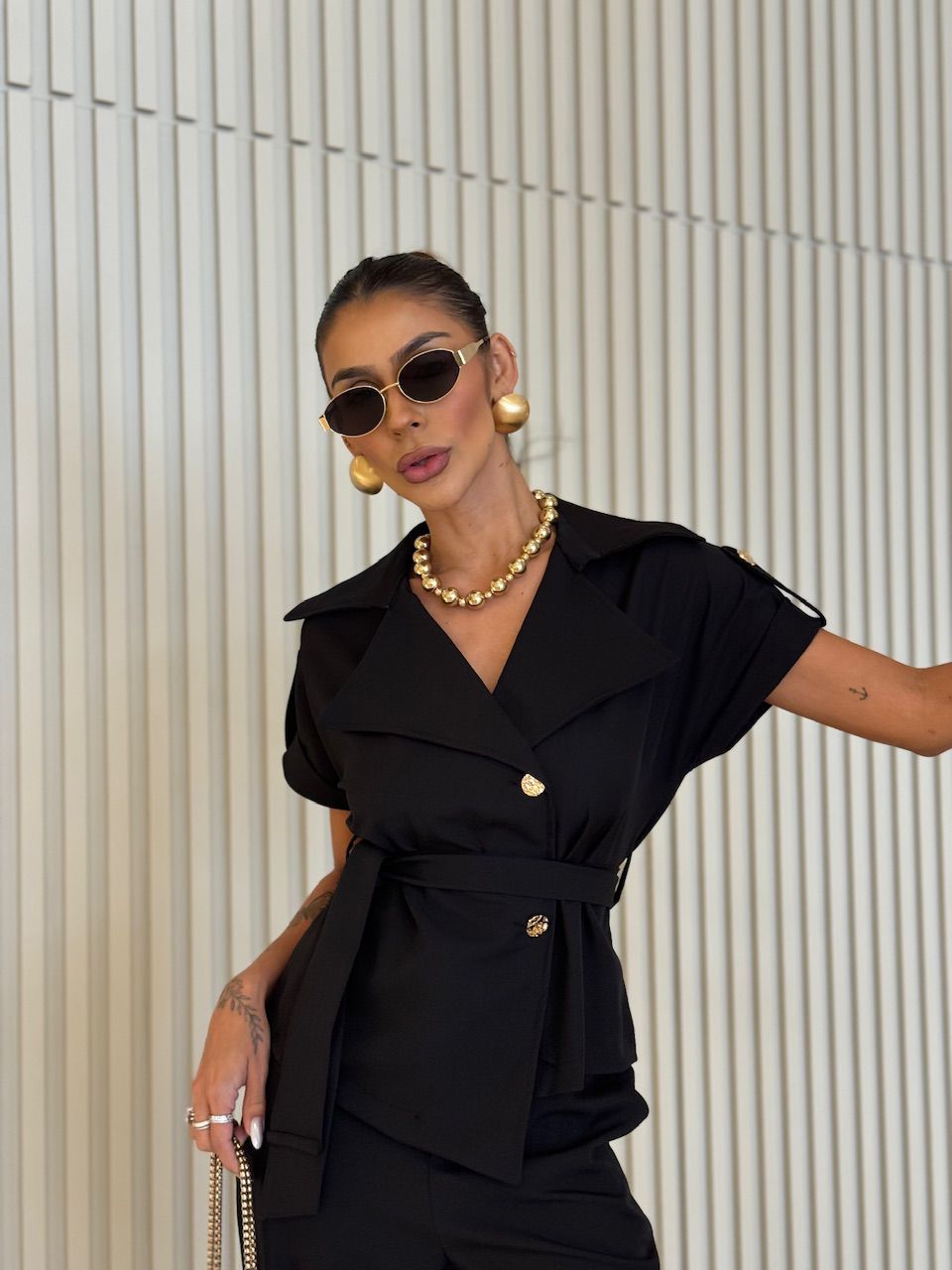 CONJUNTO DEISE BLUSA CALÇA PRETO