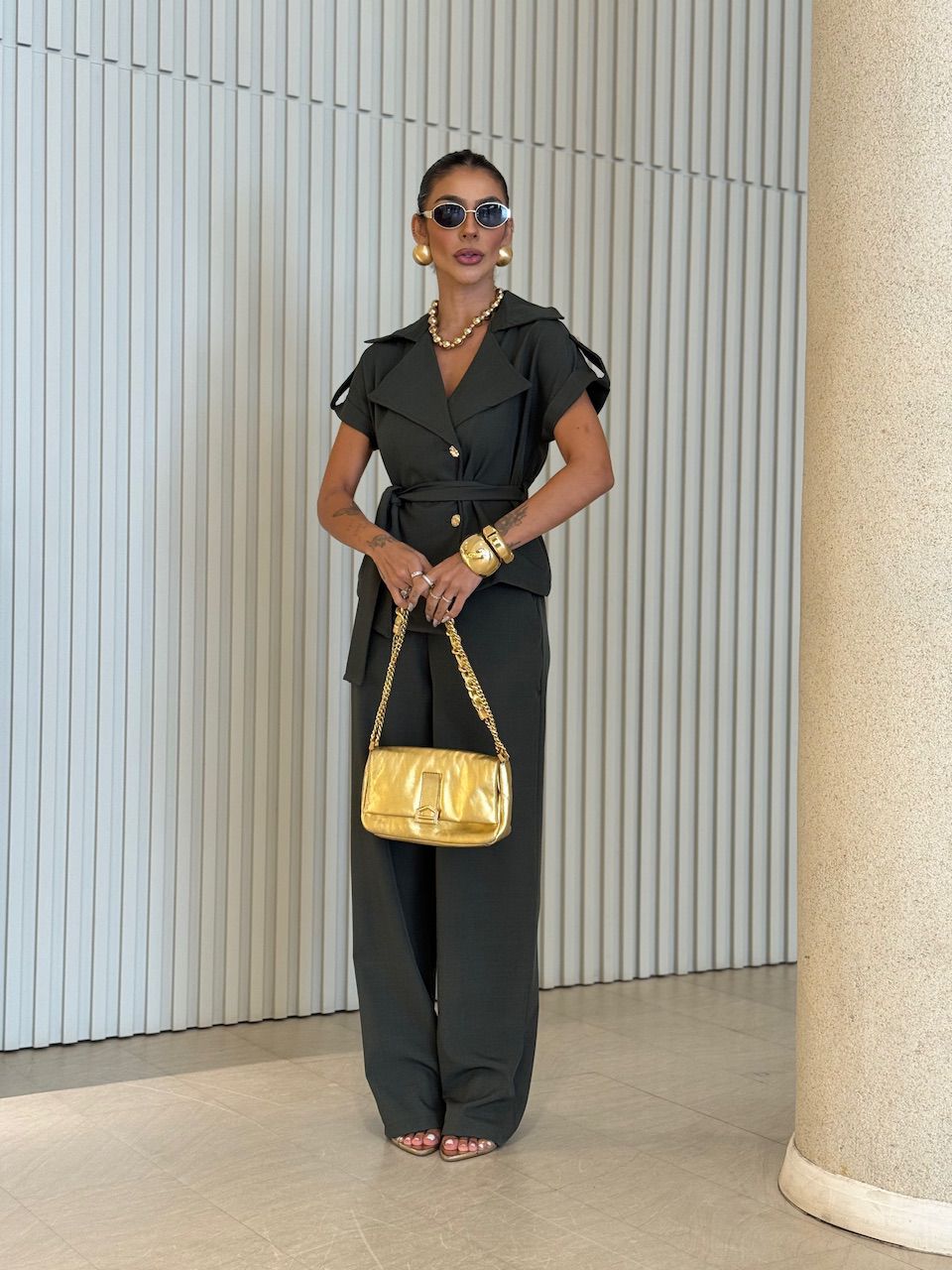 CONJUNTO DEISE BLUSA CALÇA VERDE