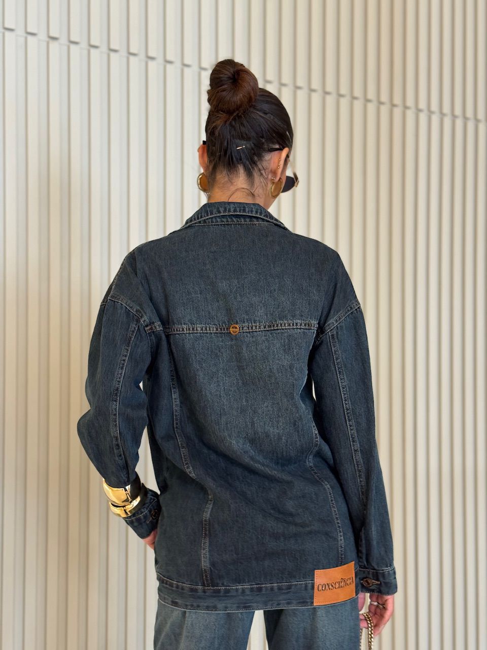 JAQUETA EMILIA BOLSOS JEANS ESCURO