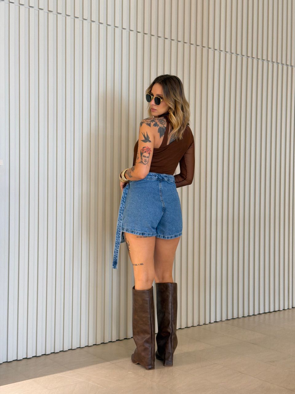 SHORT SAIA FRAN ENVELOPE JEANS CLARO