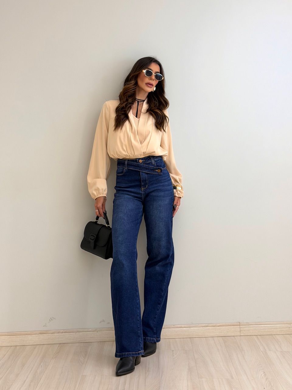 BLUSA EUNICE MANGA AREIA