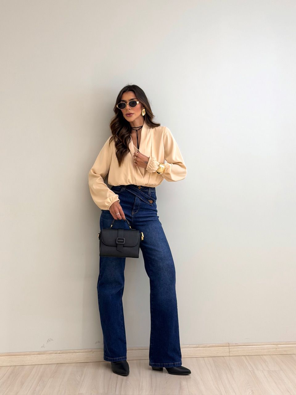 BLUSA EUNICE MANGA AREIA