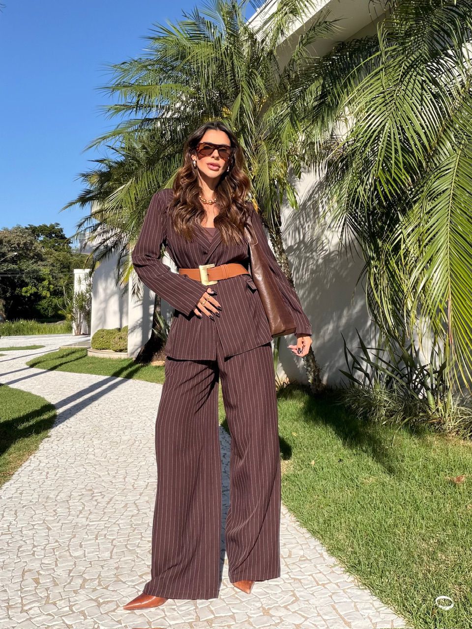 CONJUNTO NOEMI RISCA DE GIZ CAFÉ - 0077110160 - CAROLLA FERRARO