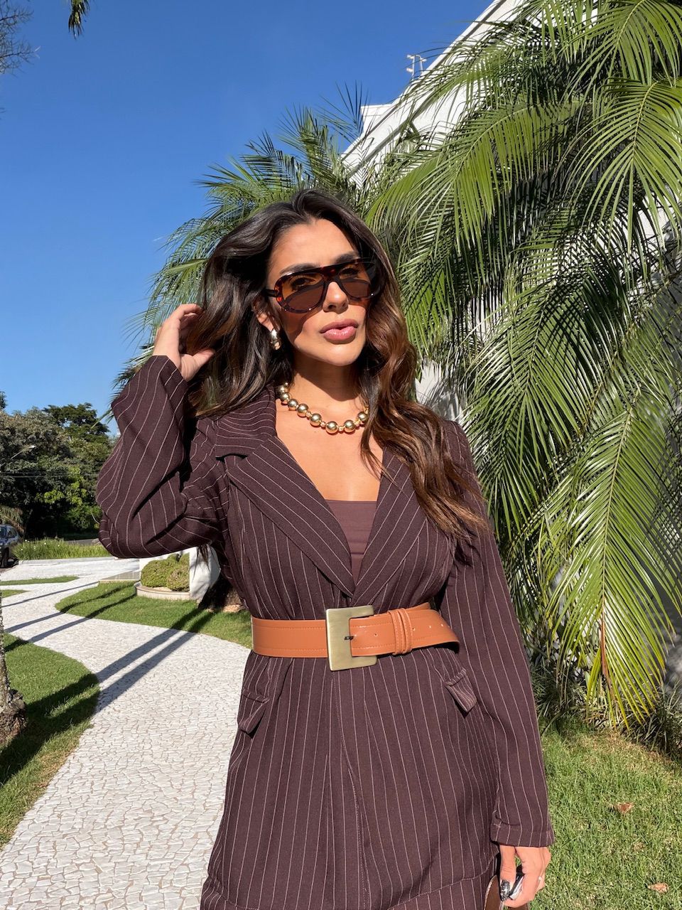 CONJUNTO NOEMI RISCA DE GIZ CAFÉ