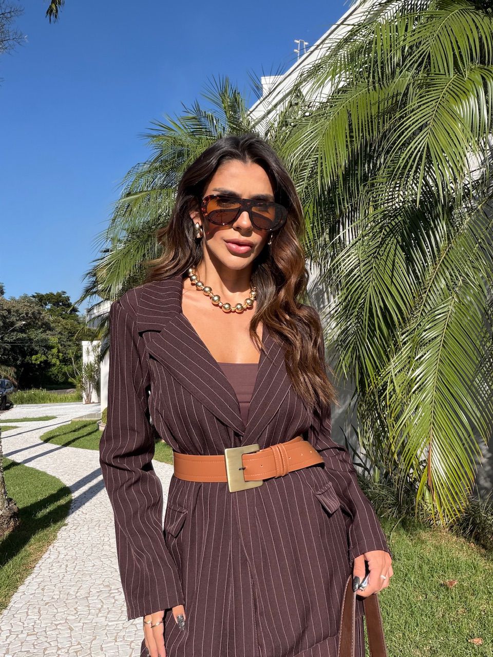 CONJUNTO NOEMI RISCA DE GIZ CAFÉ