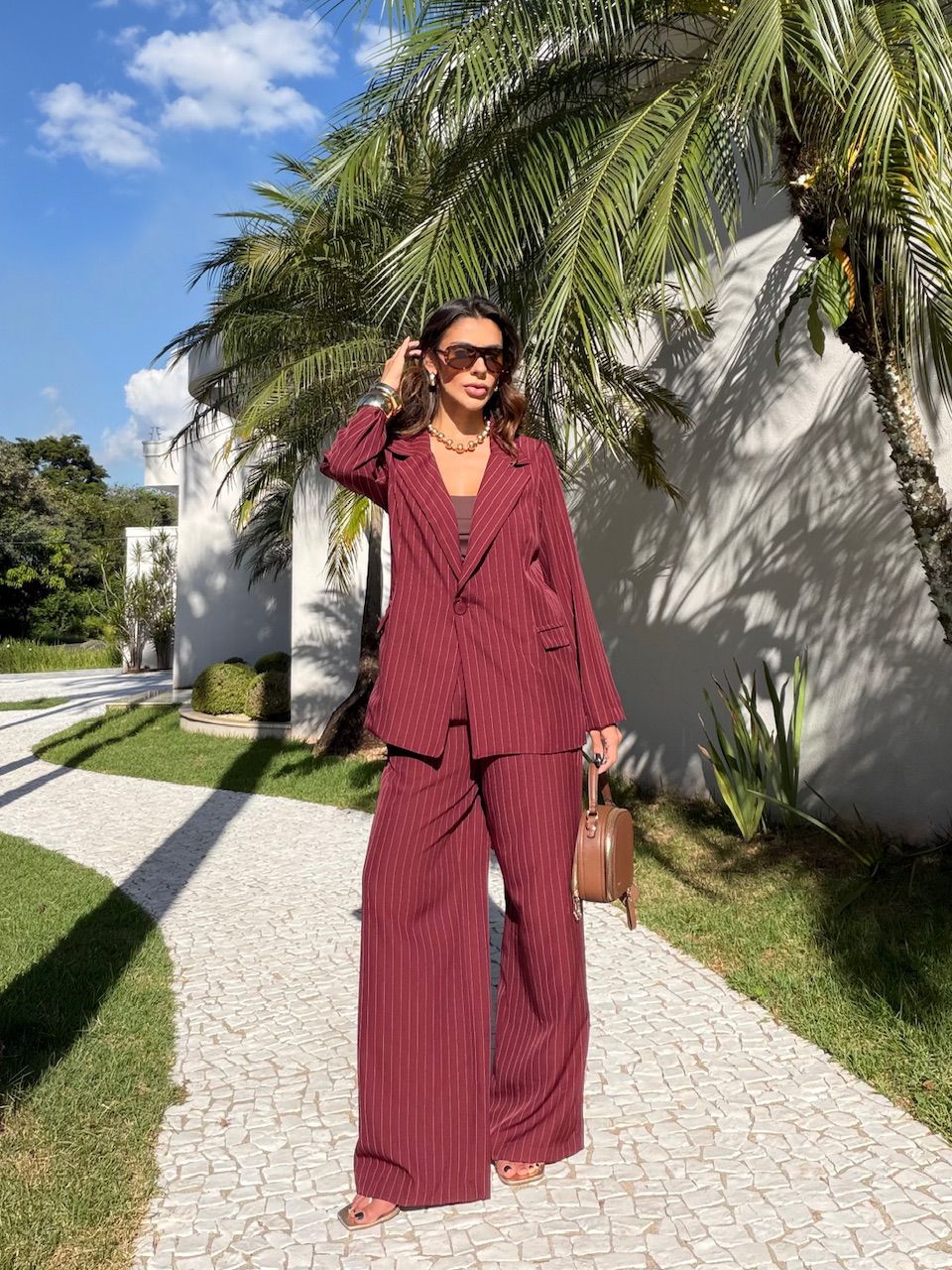 CONJUNTO NOEMI RISCA DE GIZ VINHO