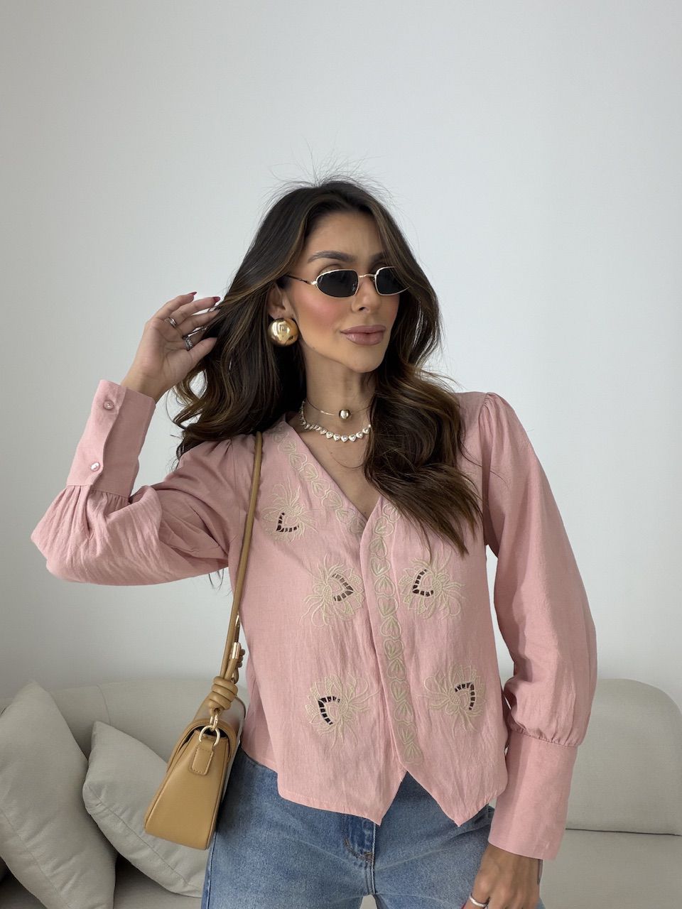 BATA JADE BORDADA ROSA