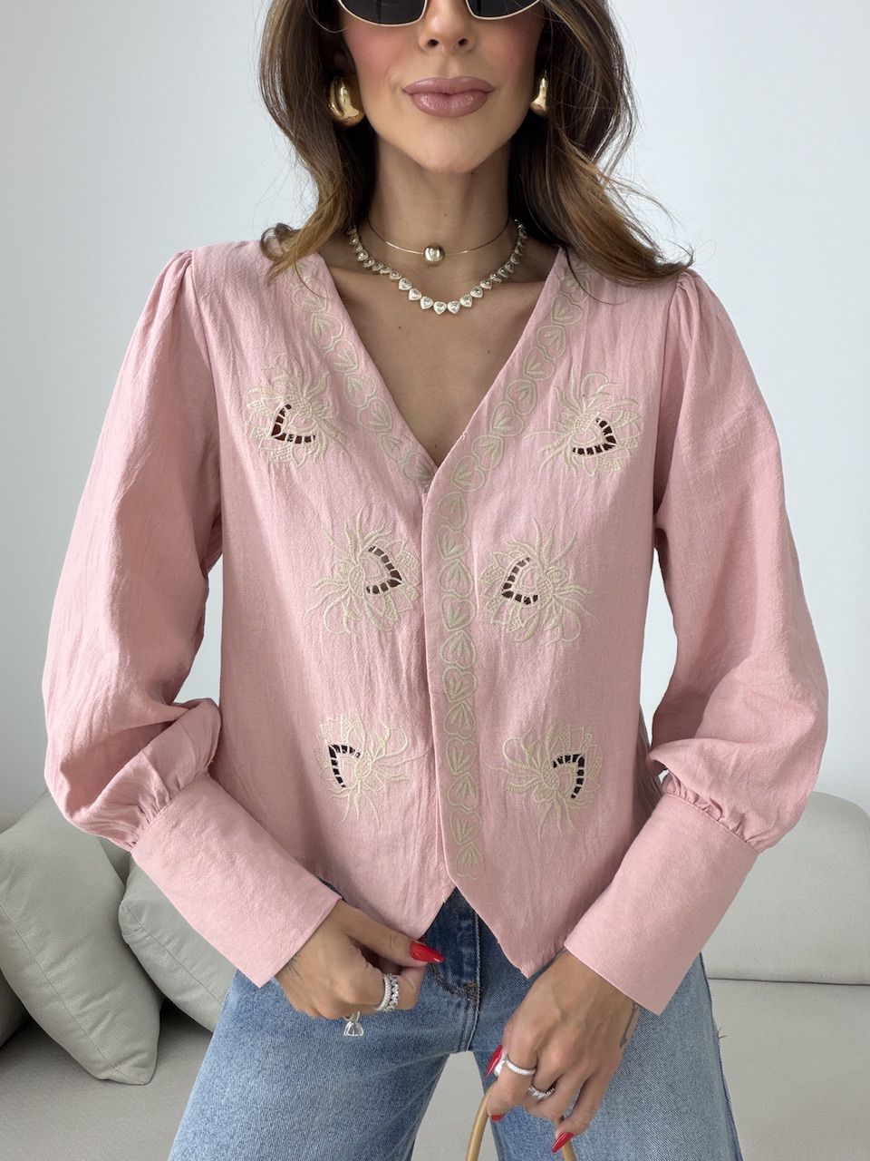BATA JADE BORDADA ROSA