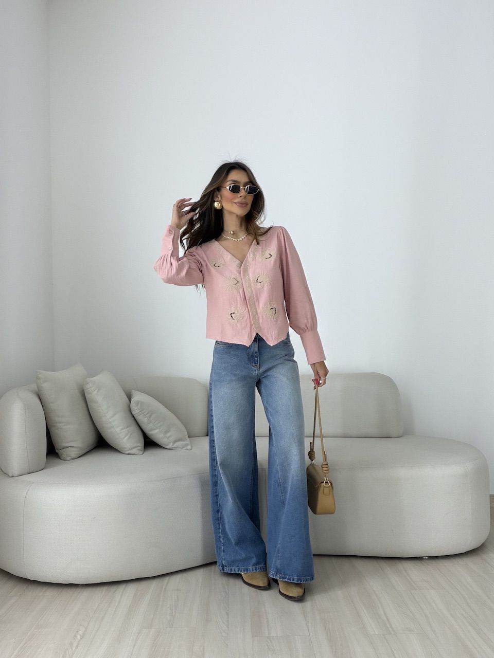BATA JADE BORDADA ROSA