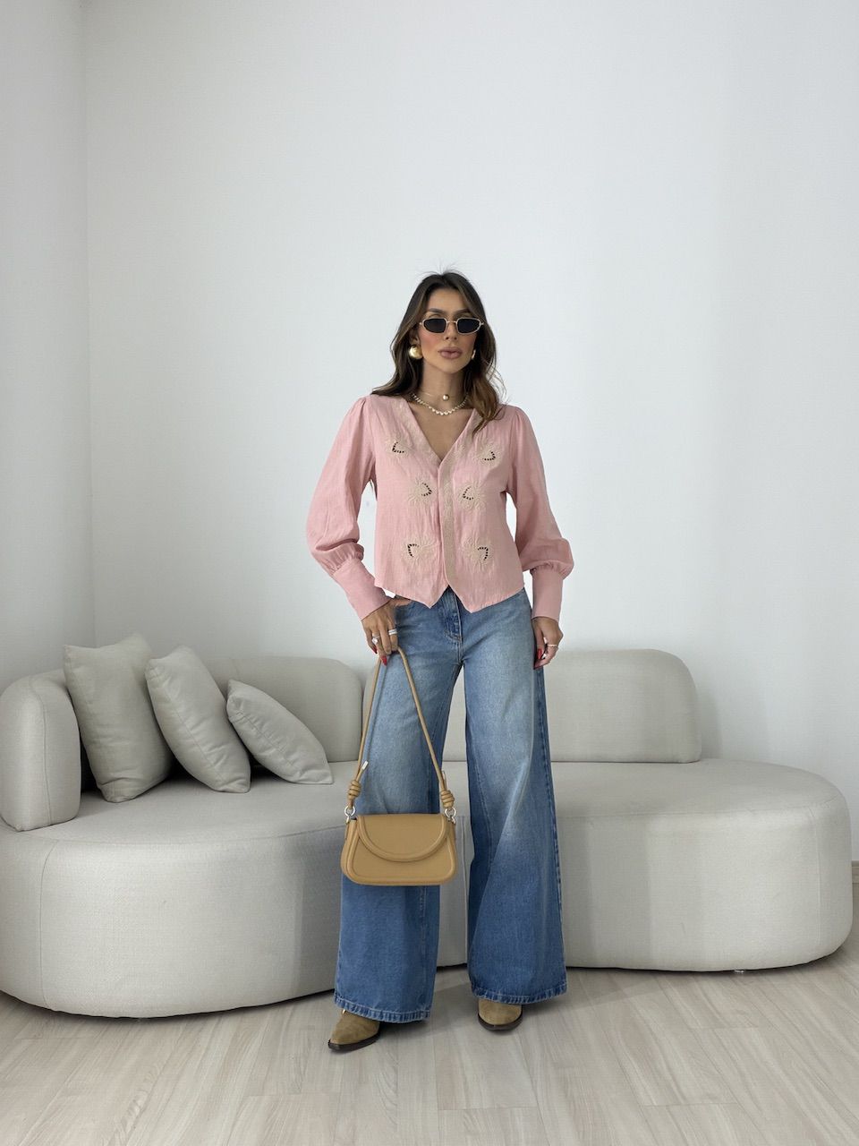 BATA JADE BORDADA ROSA