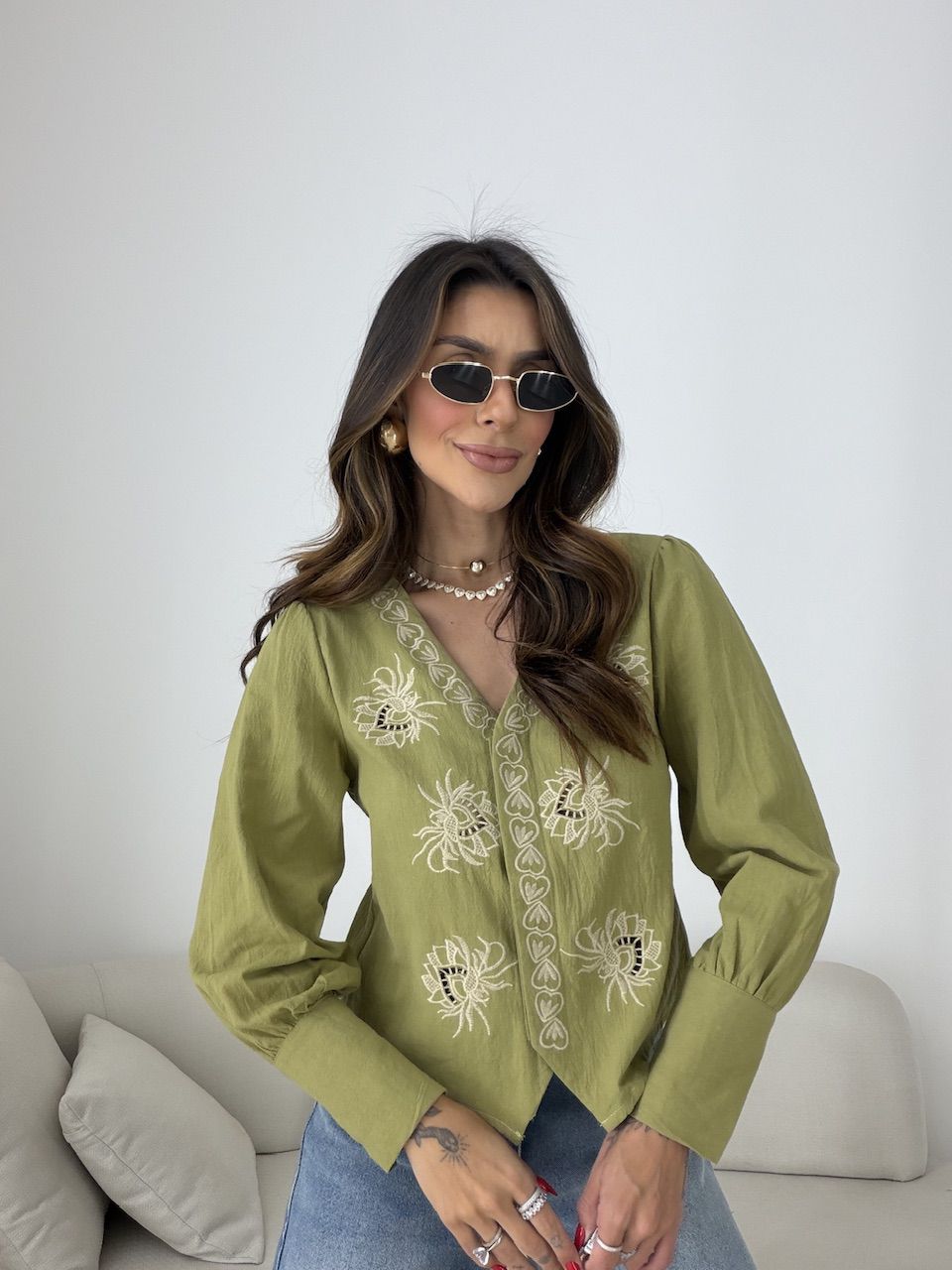 BATA JADE BORDADA VERDE