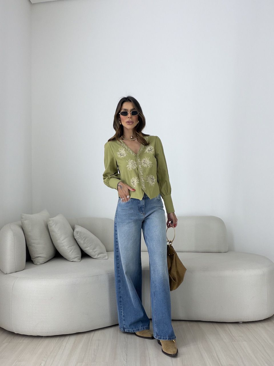 BATA JADE BORDADA VERDE